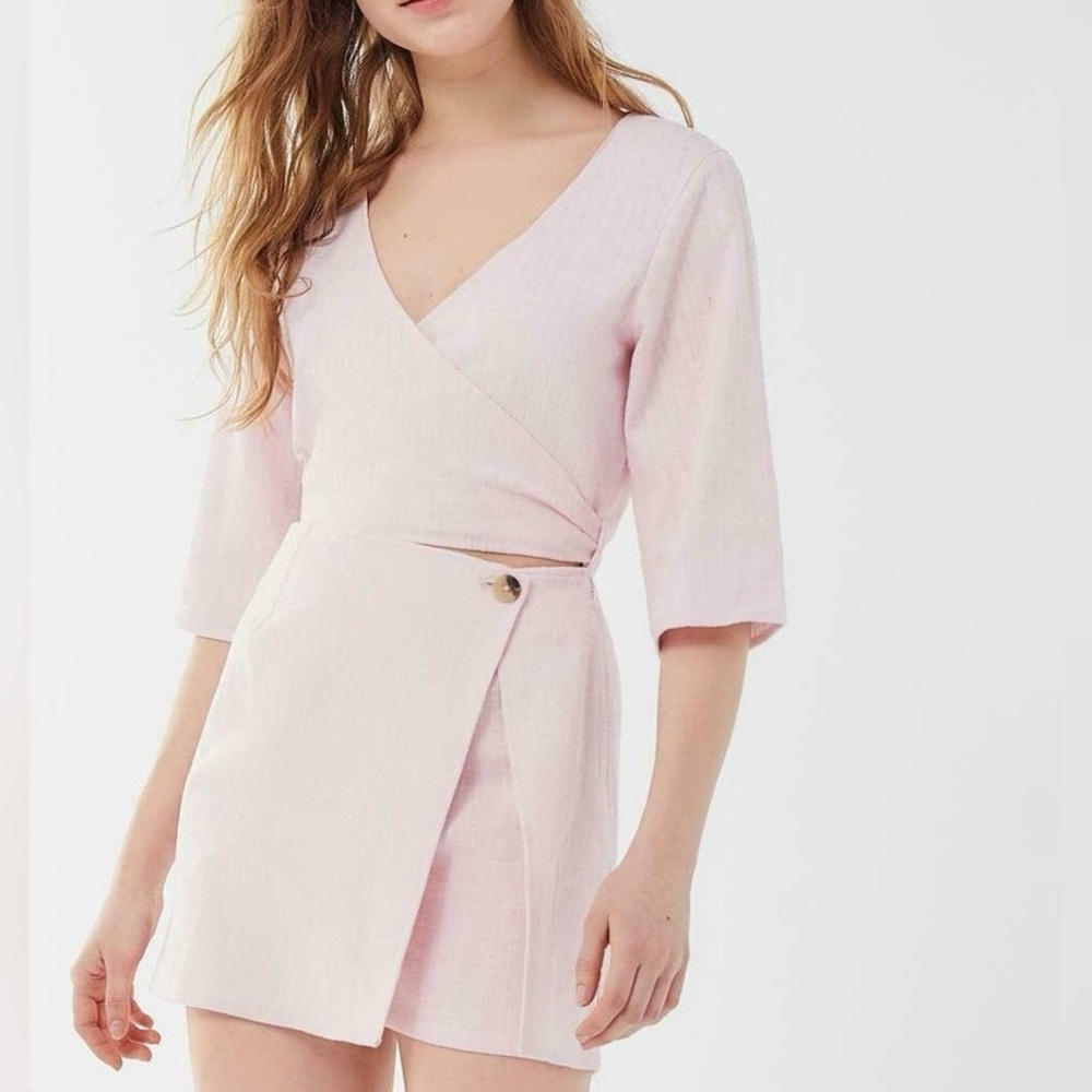 Urban Outfitters Light Pink Wrap Romper